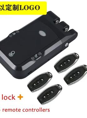 推平移门隐形控防盗门锁智能电子锁拉采用系双统双马026A达拉勾遥