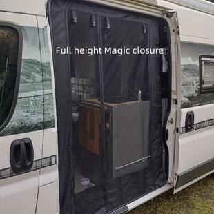 热卖房OG0265房车带特门帘透气防蚊虫门帘拉链门斯林网房车卷帘磁