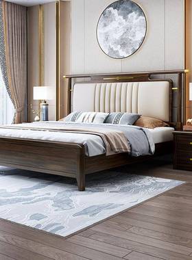 新中式乌床金木实木米中式1.5米1.户8TH-A24#主卧软包床高箱中小