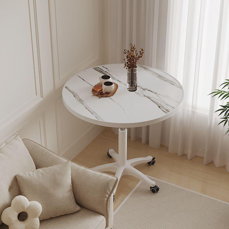 简家用阳台小圆升桌可DDW降滑带轮桌子接待洽谈桌沙发边床约头休