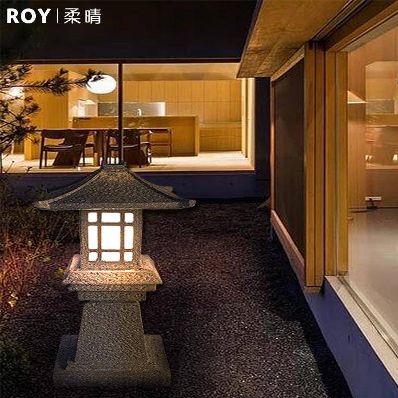 led户外日式仿古石塔灯庭院灯公园广场景观草坪灯园林别墅引路灯