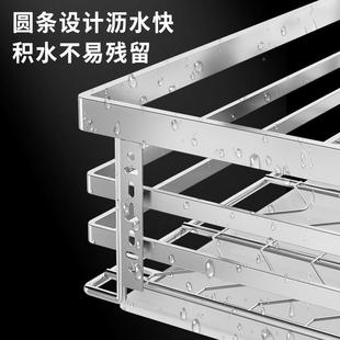 加深收04不锈钢厨房抽屉双层阻尼调料拉篮橱内物纳206碗置碟柜架