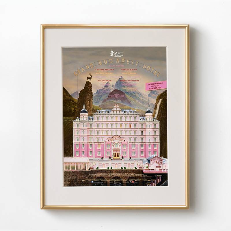 布达佩斯大饭店挂画客厅美式轻奢建筑装饰画餐厅饭店欧式小众壁画图片