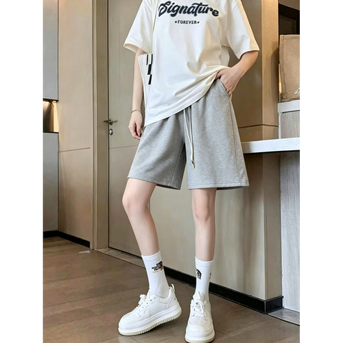 夏季薄款高腰阔腿五分短裤