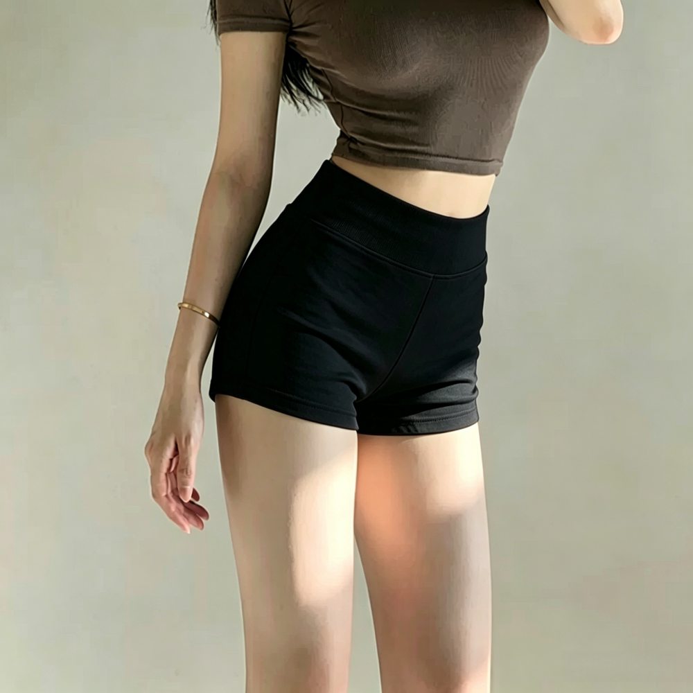 夏季高腰辣妹风显瘦包臀热裤女图片