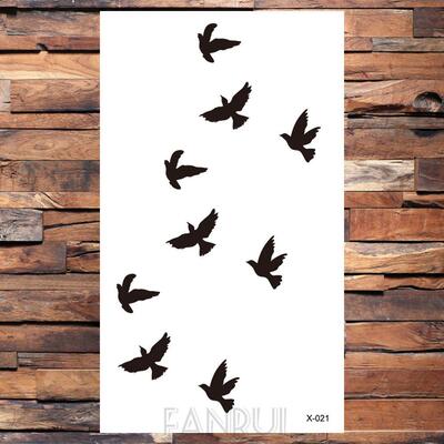 Cute Swallow Bird Feather Temporary Stickers Flower Branch