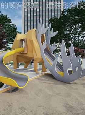 大型外非标33738儿游乐场设备不室外木质滑梯童锈户钢滑梯景区公