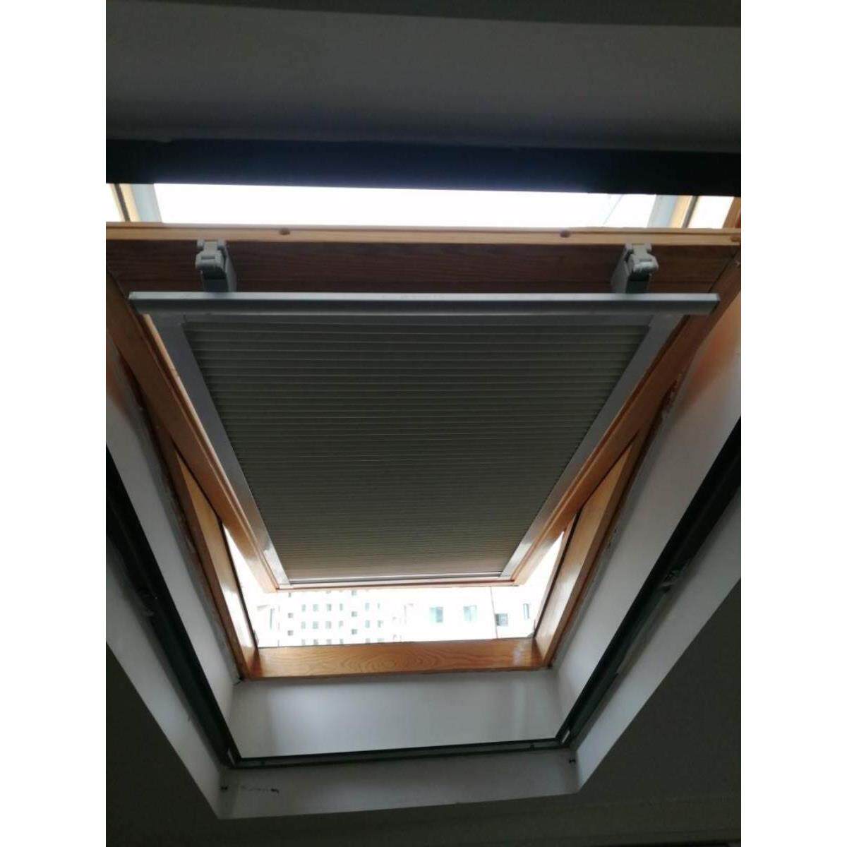阁楼天窗遮阳帘阳光房斜屋顶遮光防晒窗帘手动电动蜂巢帘天棚帘