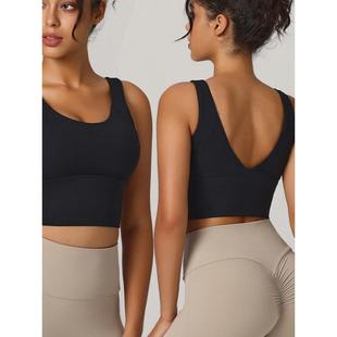 7A抗菌深V美丽背部运动文胸文胸垫减震俯卧撑跑步健身瑜伽服装 普