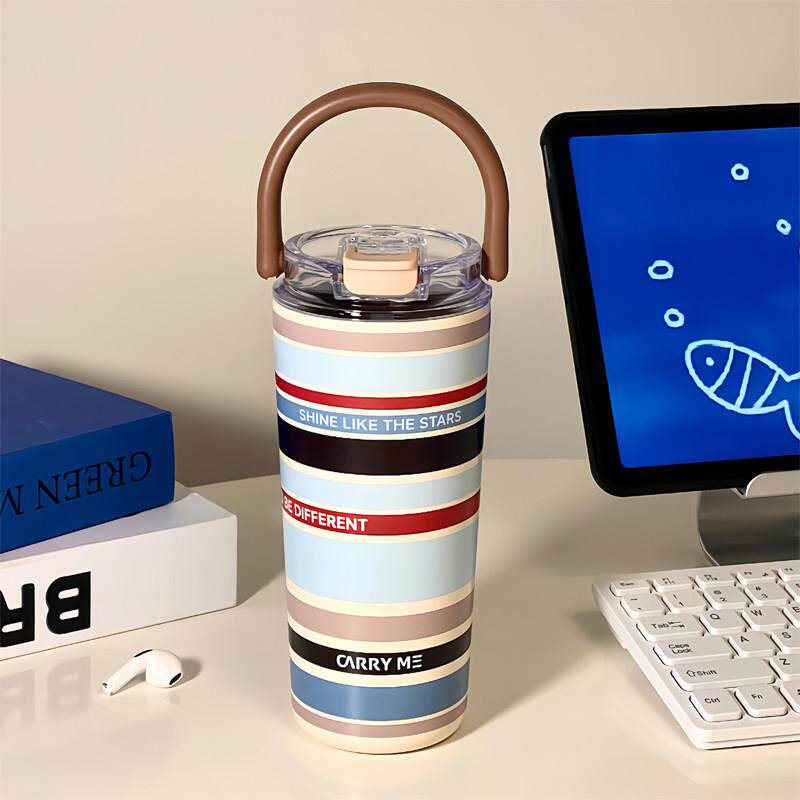 可爱316外出携带吸管保温杯女生高颜值大容量提手可携式随行水杯