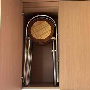 不占地方的折叠椅子带靠背客人备用凳轻奢高级餐桌藤编化妆台化妆