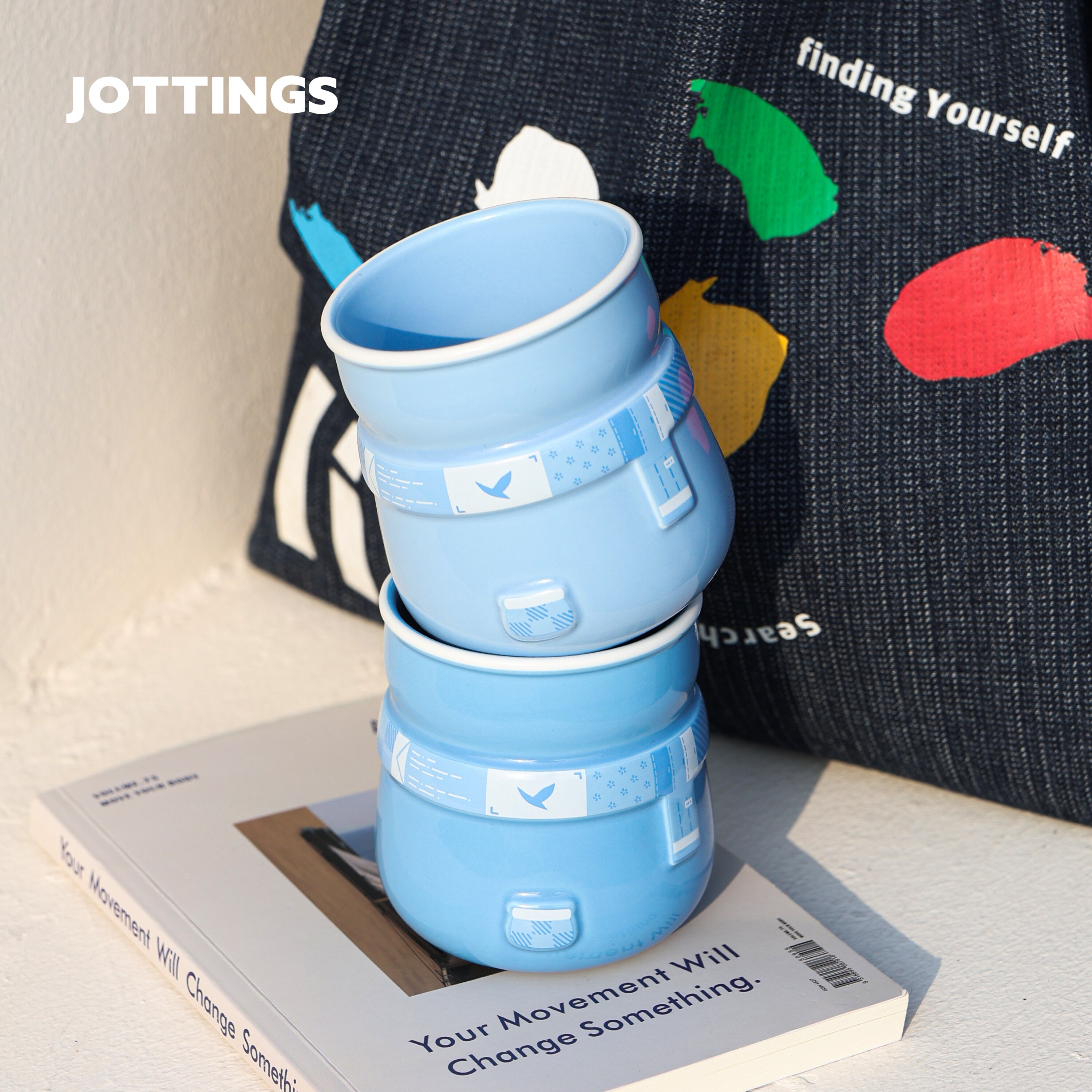 拾杂Jottings「IN BLUE DAYS」围巾杯300ml原创陶瓷咖啡杯手握杯