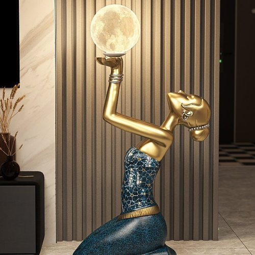 客厅落地摆件大型轻奢感艺术人物创意电视柜沙发旁家居装饰品