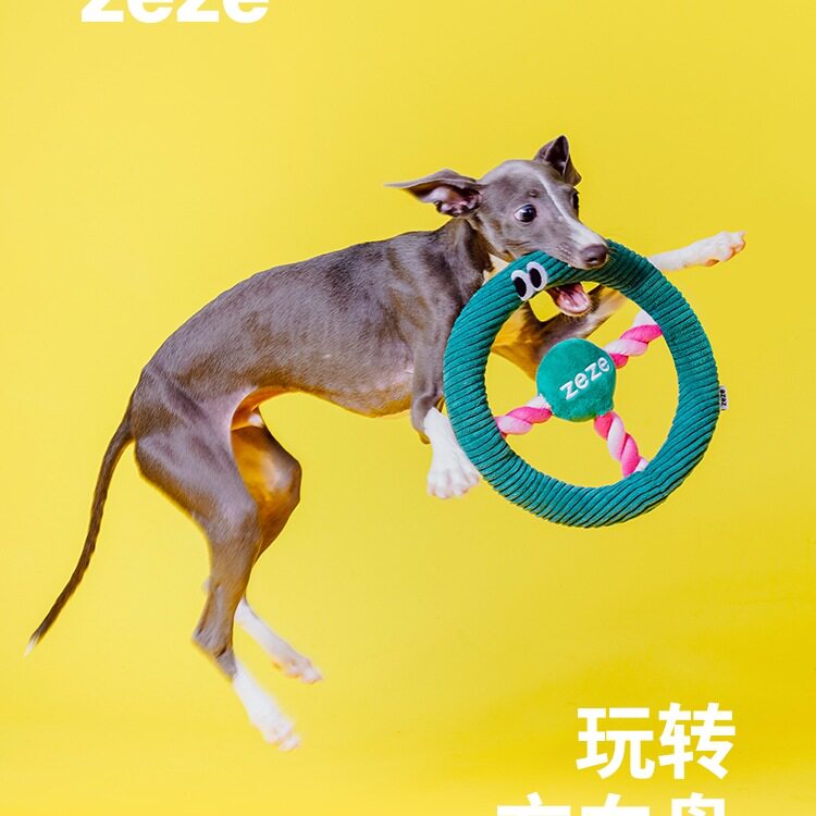 狗狗玩具耐咬绳结玩具可发声飞盘巡回自嗨磨牙互动拔河狗玩具