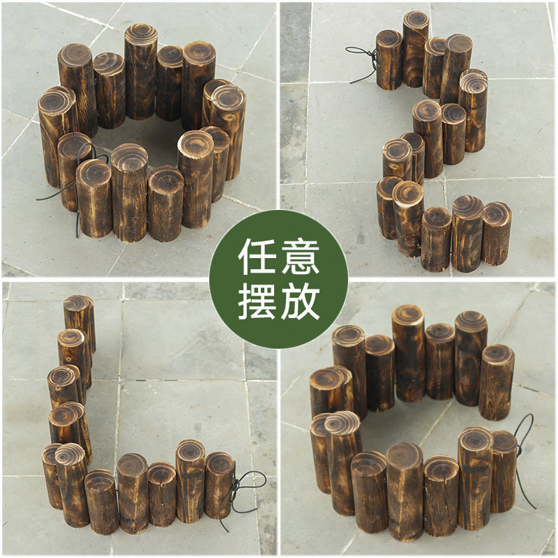 防腐木栅栏户外花园围栏庭院室内篱笆阳台装饰碳化小木桩室外护栏