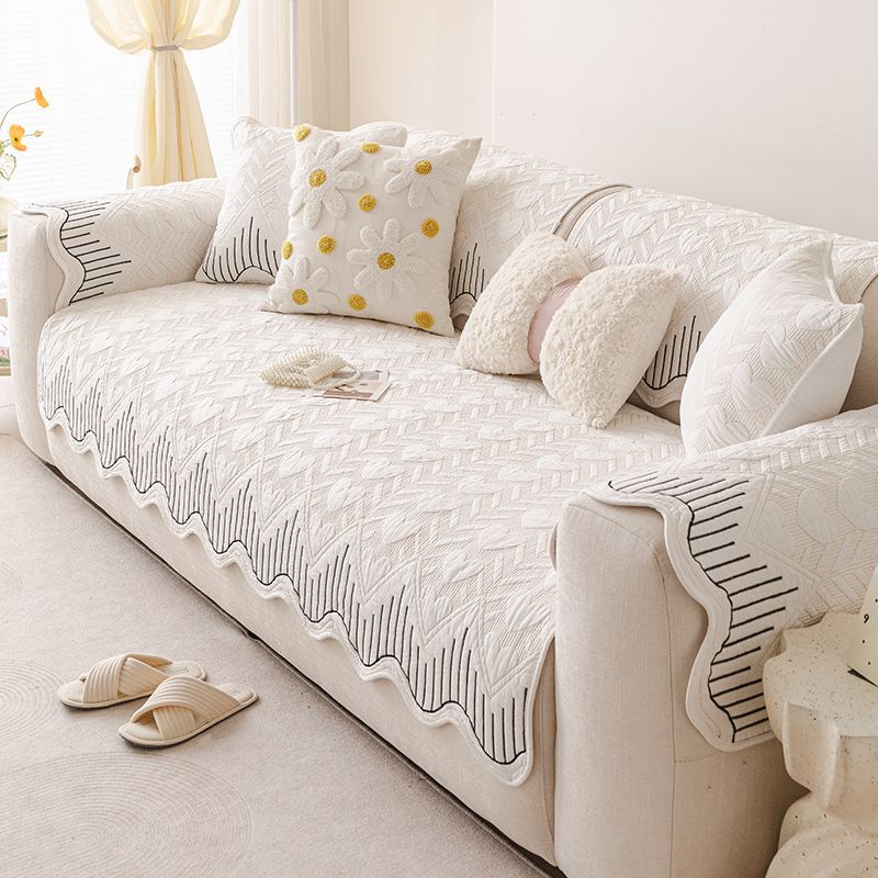 奶油风沙发垫四季通用2025新款纯棉夏季坐垫子盖布巾固定防滑套罩