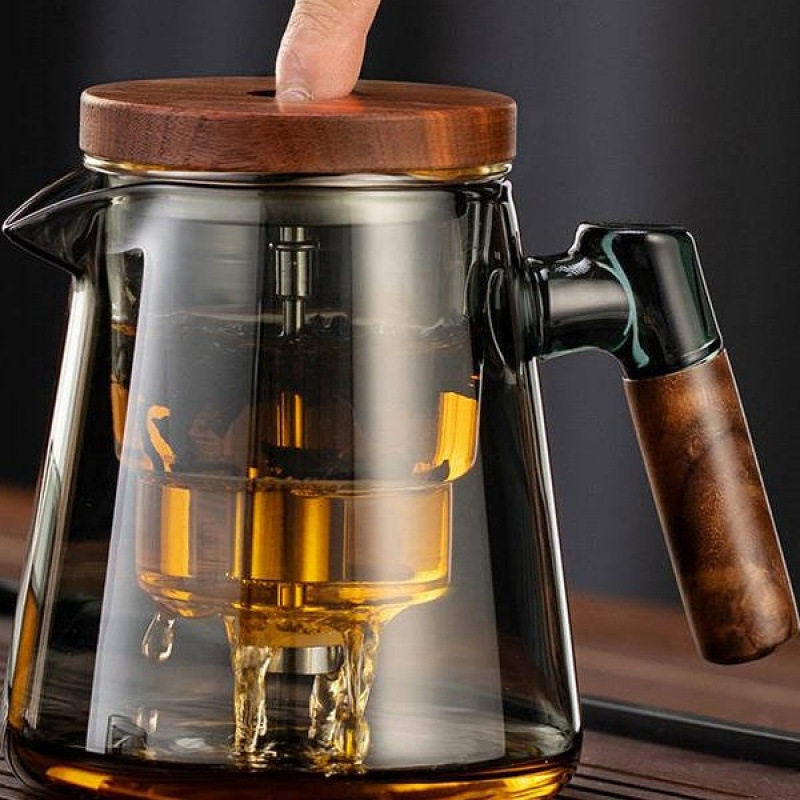 飘逸杯泡茶壶家用一键茶水分离按压式2025新款全玻璃内胆包邮