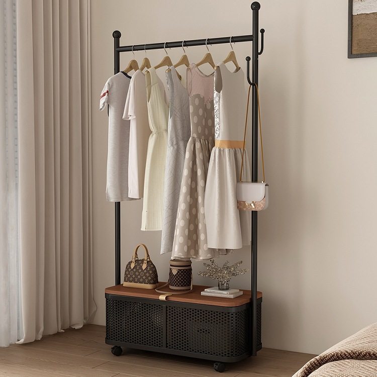 衣帽架落地卧室家用房间挂衣架置物晾衣架简易移动收纳挂衣服架子
