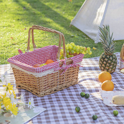 柳编收纳篮花篮购物篮子藤编水果篮手提篮菜蓝野餐筐鸡蛋