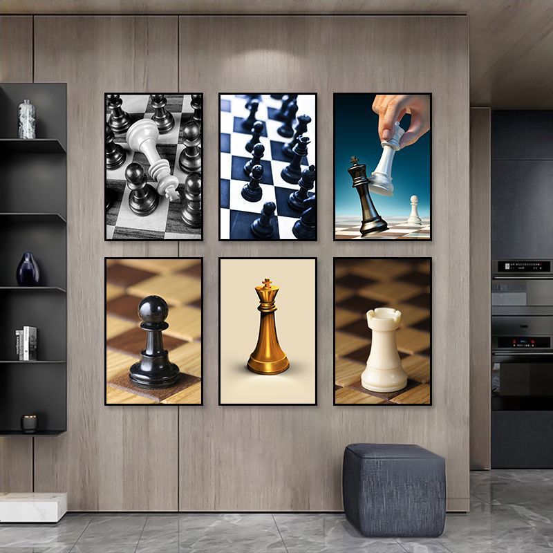 装古象棋教室装饰画棋牌室兴趣欧式商用挂画培训班棋盘会