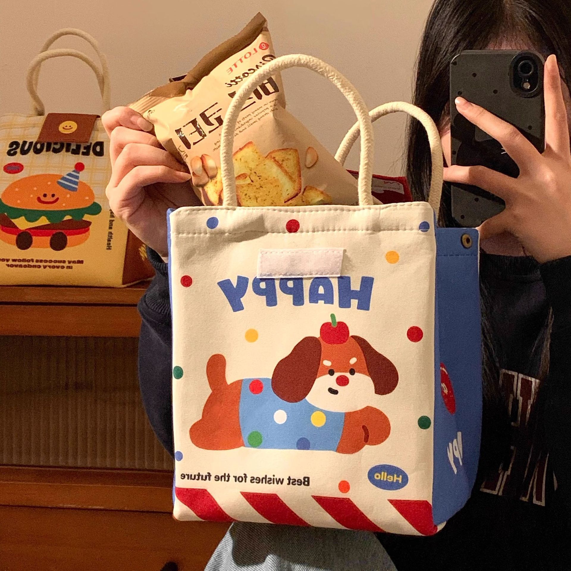可爱保温饭盒袋盒包学生上班族带饭餐包加厚铝箔便当袋子