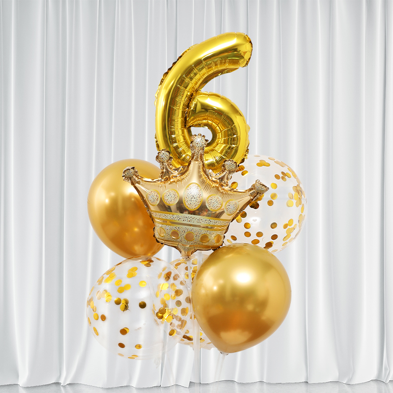 生日数字气球立柱派对装饰儿童男女孩宝宝周岁背景墙场景桌飘金小