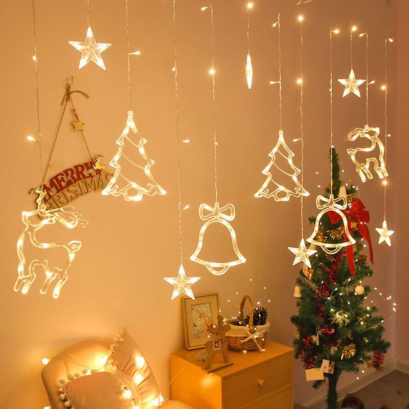 ぃ圣诞节装饰品网红星星灯彩灯房间装饰场景布置圣诞树挂件氛围灯