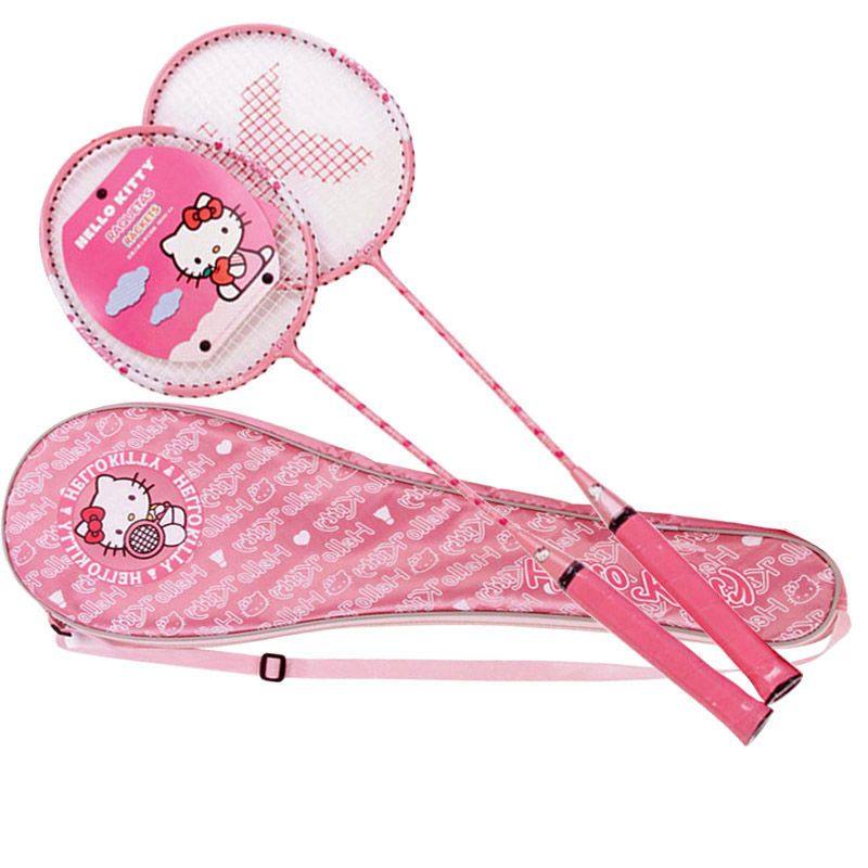 麦斯卡HelloKitty凯蒂猫球拍女高颜值大学生成人超轻耐打粉色双拍