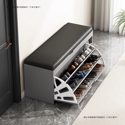 家用门口换鞋凳可坐鞋架入户翻斗鞋柜坐凳一体轻奢鞋凳进门穿鞋凳