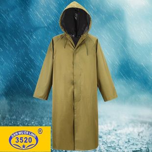 3520牛津布雨衣长款 成人男女军绿加厚劳保连体户外徒步工地耐磨