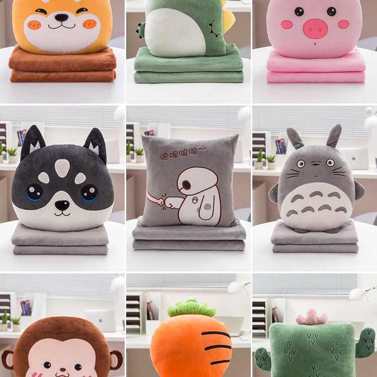 抱枕被子两用靠枕折叠毯汽车内靠垫枕头二合一空调办公室午睡
