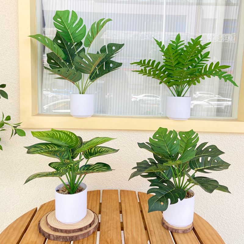 仿真盆景北欧假花办公桌小盆栽龟背客厅装饰绿植家居摆件