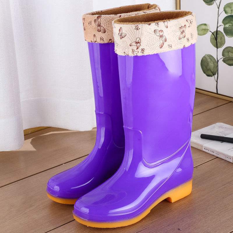 加厚中筒加绒雨鞋雨靴防水鞋胶鞋套鞋水靴女时尚成人防滑高筒雨鞋