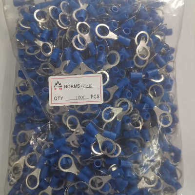 接线端子铜线耳RV2-10接地大孔专用10MM螺丝孔2MM电线圆口带胶套