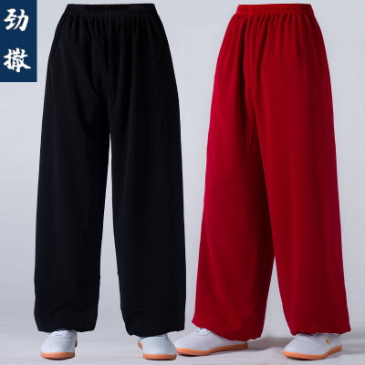 太极裤女春秋新款练功裤男宽松灯笼裤武术训练裤子太极服功夫