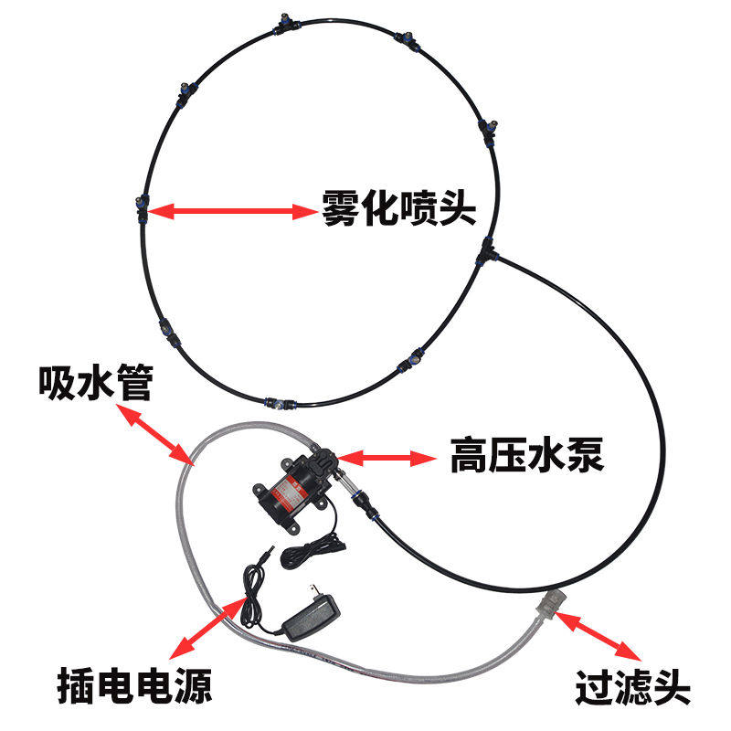 工业喷雾风扇加水雾改装降温风机喷雾户外高压水泵厂房水风扇喷雾