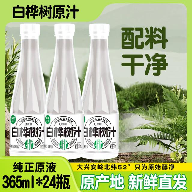 愉果先生白桦树汁苏打水饮料网红饮品365ml*24瓶整箱