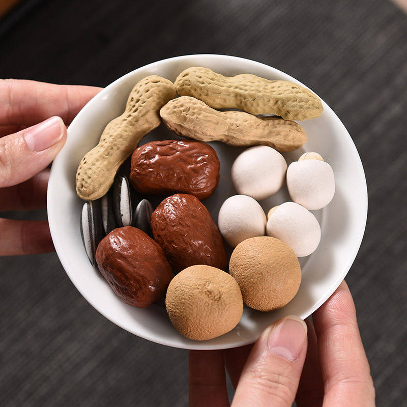 茶宠摆件瓜子紫砂仿真花生桂圆早生贵子精可养段泥玩道具配件迷