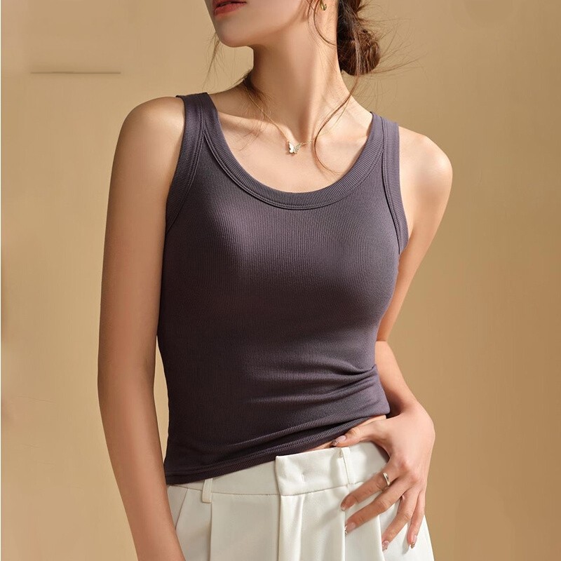 LULU带胸垫吊带背心女春秋季新款固定杯螺纹运动薄款透气内衣修身,女装/女士精品,背心吊带,淘宝优惠券,粉丝福利购,淘宝优惠卷