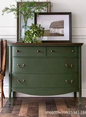 简约法式美式客厅卧室储物柜复古绿色抽屉斗柜装饰柜设计师家具