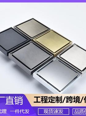 黑色防臭隐形地漏厕所卫生间下水道阳台浴室淋浴房排水地漏