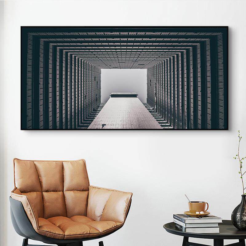 现代简约北欧建筑装饰画餐厅挂画办公室客厅背景壁墙画防潮壁画