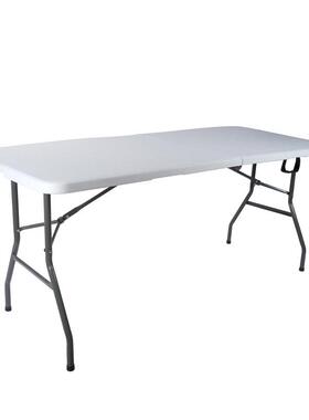 嗨趣携带式塑料白色35mmHDPE面板铁管25*1.0mm户外野营用折叠桌