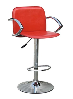 红色休闲椅时尚吧椅升降椅客厅椅带靠背方形座皮质吧椅安吉椅盟盟