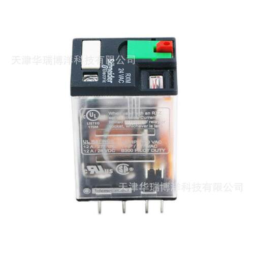 RXM2AB2B7中间继电器12A继电器2副触点AC小型继电器24V有灯