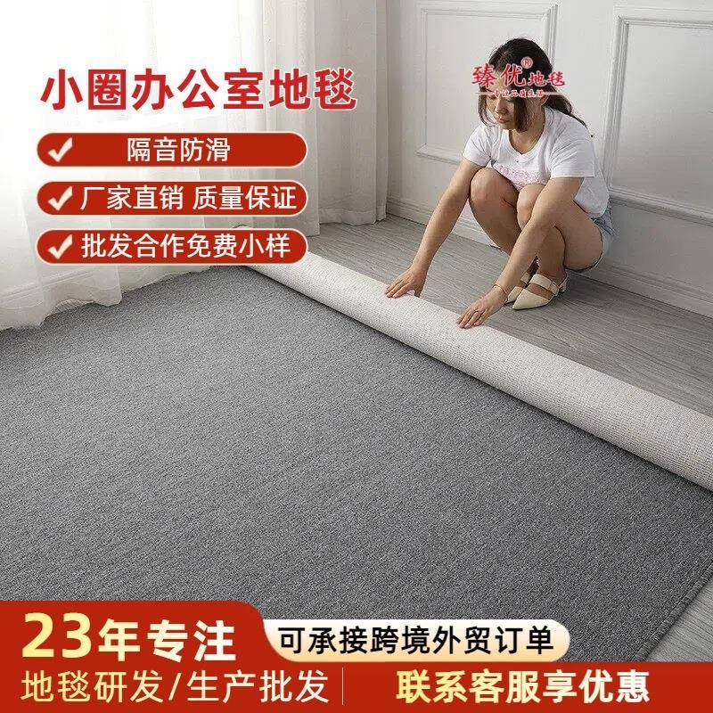 办公室满铺水泥地直接铺服装店摄影棚防火阻燃高密度商用圈绒地毯