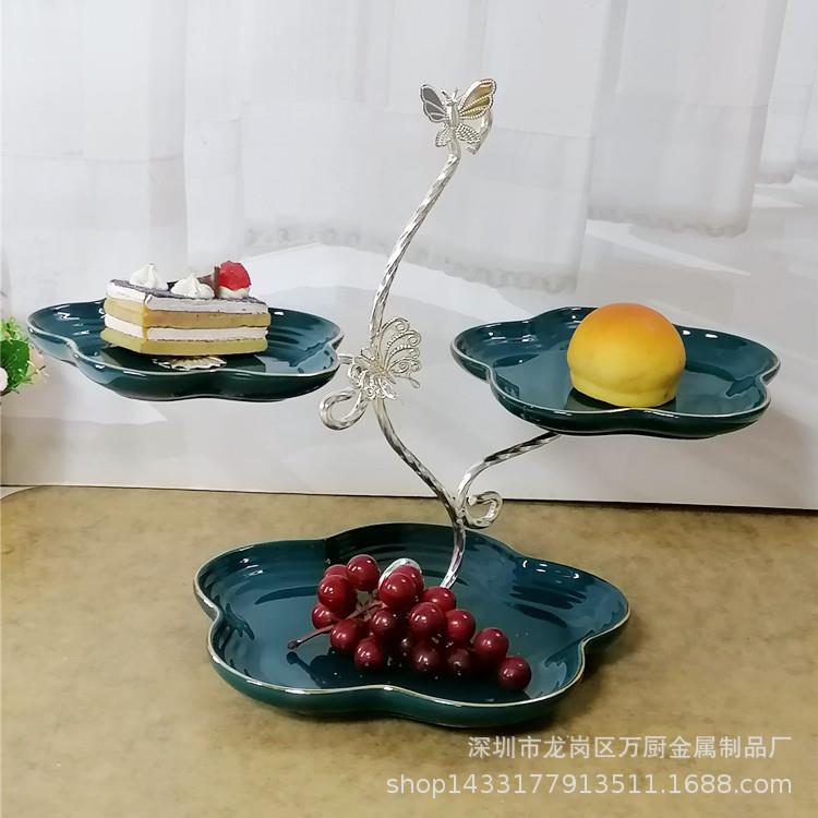欧式11-3多层甜托品台糕架蛋浮雕三层架蛋糕盘点心水金果盘属茶蛋