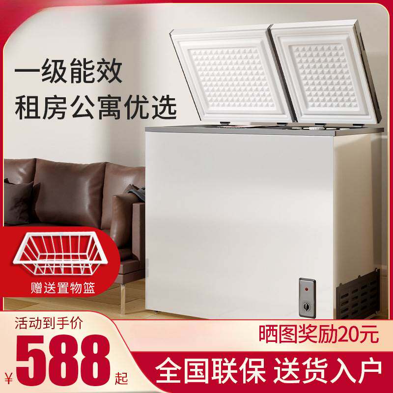 双温冷柜小型冰柜双门家用商用大容量冷冻冷藏柜两用