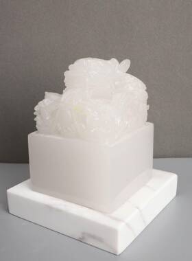 超房杰厂价直大理石白玉盘龙印章龙头11111玉玺件工摆艺品书饰销