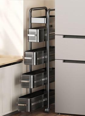 厨纳房夹10012556缝置地架家用落多层物冰箱侧面抽拉柜极窄缝隙收